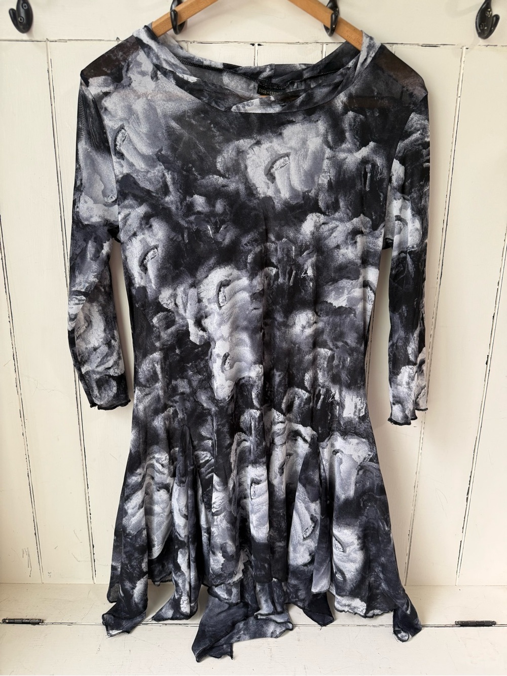 Coco Carmen Whimsy Goth Floral Sheer Mesh Long Sleeve Tunic/ Dress